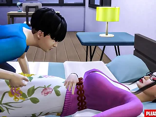 Stepson Fucks Korean stepmom | asian step-mom shares the same bed with her step-son in the hotel room