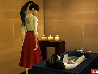 Asian step-mom Helping stepson Masturbate Upon The Bath || step-mom Catches Her step-son Masturbating